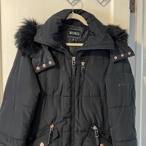 Xoxo Vegan Fur Trimmed Winter Coat - Picture 9 of 14